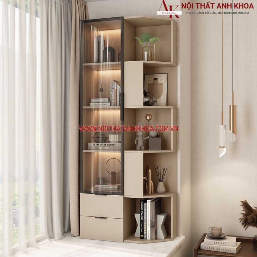 Tủ trang trí phòng khách góc tường đẹp sang trọng Tủ trang trí phòng khách góc tường đẹp sang trọng