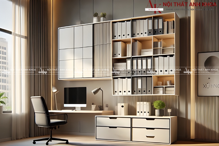 Tủ treo hồ sơ kết hợp kệ mở - Bền đẹp, dễ lắp đặt Tủ treo hồ sơ kết hợp kệ mở - Bền đẹp, dễ lắp đặt