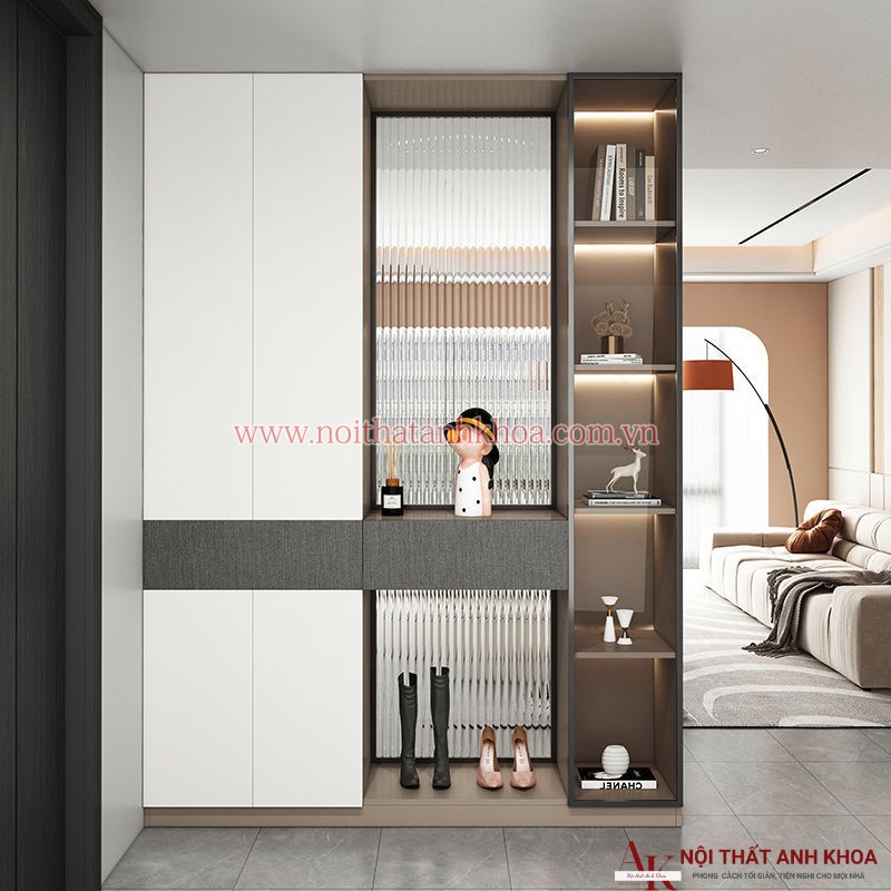 Tủ Vách Ngăn Phòng Khách Gỗ MDF Thiết Kế Sang Trọng Tủ Vách Ngăn Phòng Khách Gỗ MDF Thiết Kế Sang Trọng