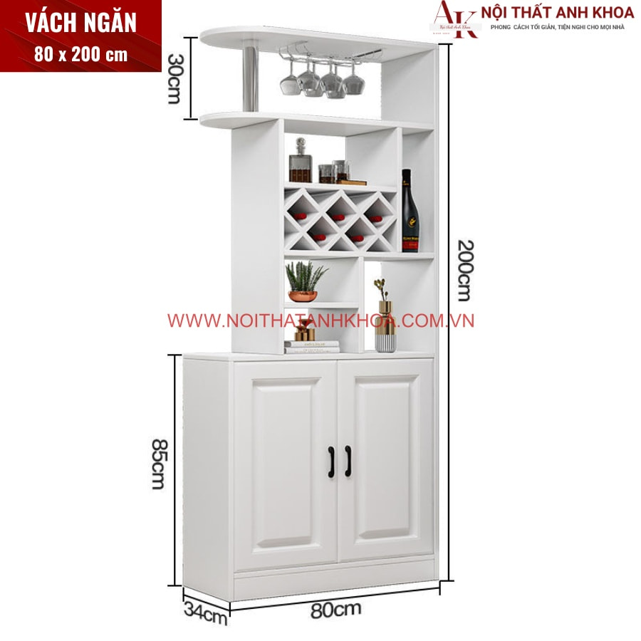 Kích thước tủ Vách ngăn gỗ công nghiệp phòng khách kết hợp kệ rượu  Kích thước tủ Vách ngăn gỗ công nghiệp phòng khách kết hợp kệ rượu