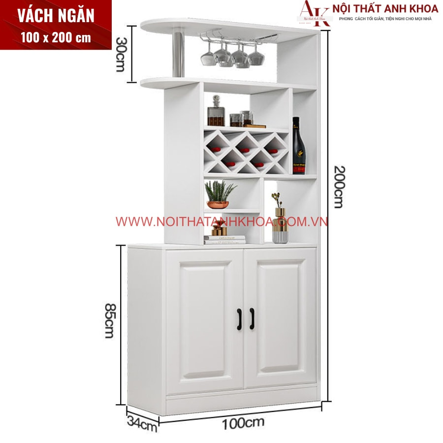 Kích thước tủ Vách ngăn gỗ công nghiệp phòng khách kết hợp kệ rượu  Kích thước tủ Vách ngăn gỗ công nghiệp phòng khách kết hợp kệ rượu