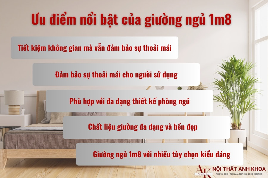 Ưu điểm nổi bật của giường ngủ 1m8 Ưu điểm nổi bật của giường ngủ 1m8