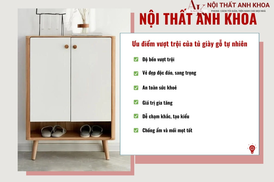Ưu điểm vượt trội của tủ giày gỗ tự nhiên Ưu điểm vượt trội của tủ giày gỗ tự nhiên