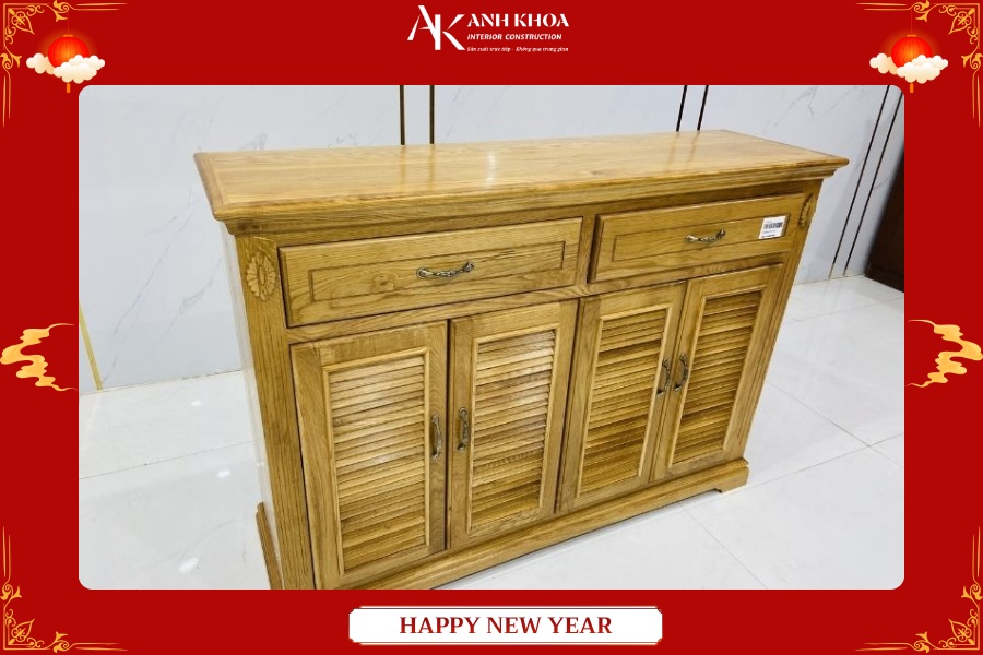 Tủ giày 4 cánh gỗ sồi tự nhiên - Tinh tế từng chi tiết Tủ giày 4 cánh gỗ sồi tự nhiên - Tinh tế từng chi tiết