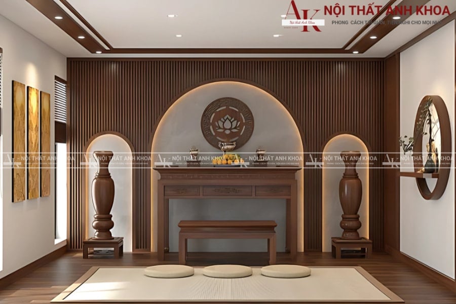 Thiết kế vách ngăn phòng thờ chuẩn phong thủy Thiết kế vách ngăn phòng thờ chuẩn phong thủy