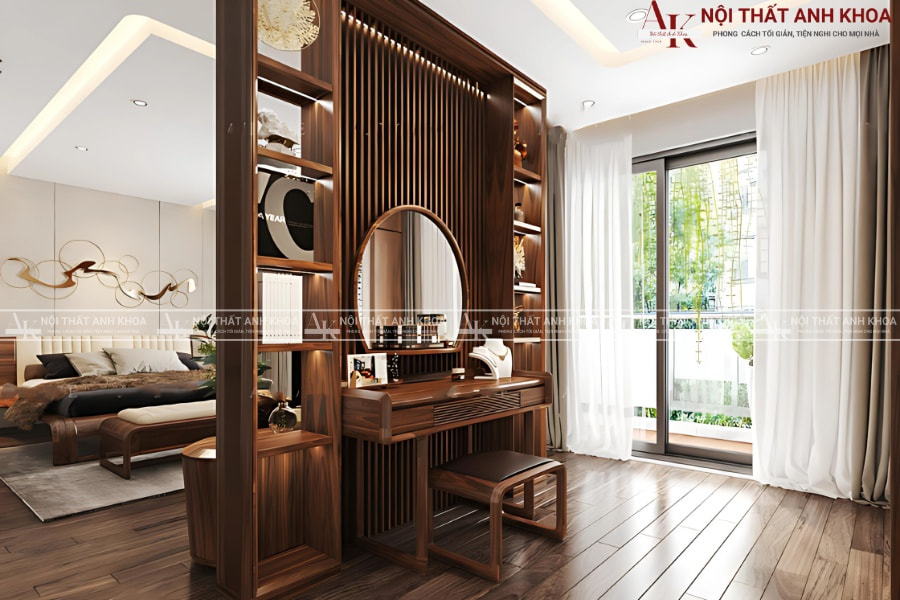 Mẫu vách ngăn phòng ngủ gỗ tự nhiên cổ điển Mẫu vách ngăn phòng ngủ gỗ tự nhiên cổ điển