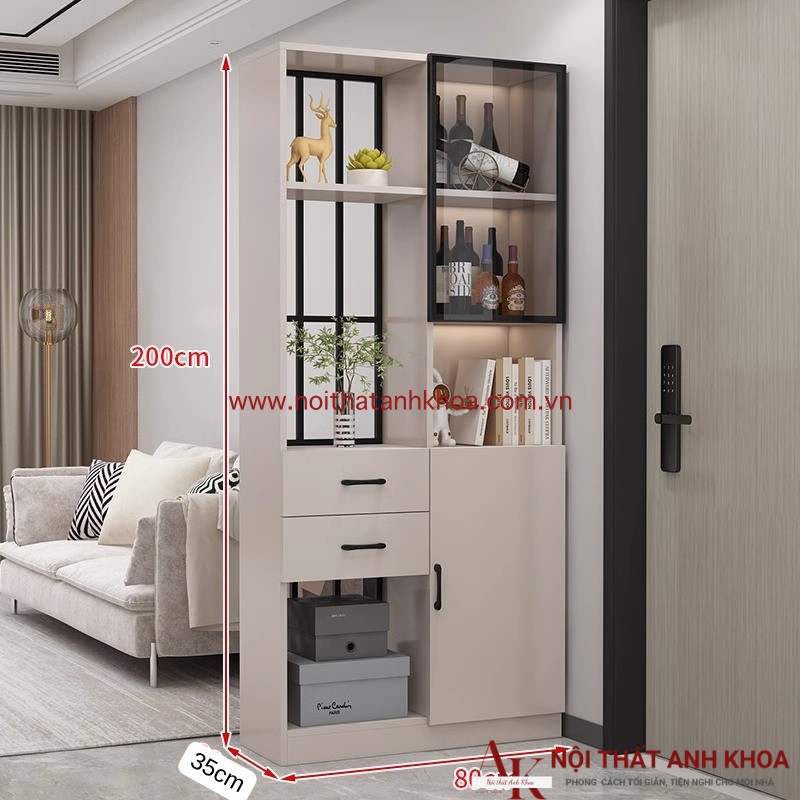 Vách Ngăn Kết Hợp Tủ Rượu Gỗ Công Nghiệp Đẹp Hiện Đại (KT: 80 x 35 x 200cm) Vách Ngăn Kết Hợp Tủ Rượu Gỗ Công Nghiệp Đẹp Hiện Đại (KT: 80 x 35 x 200cm)