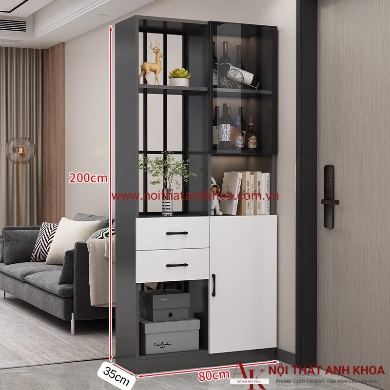 Vách Ngăn Kết Hợp Tủ Rượu Gỗ Công Nghiệp Đẹp Hiện Đại (KT: 80 x 35 x 200cm) Vách Ngăn Kết Hợp Tủ Rượu Gỗ Công Nghiệp Đẹp Hiện Đại (KT: 80 x 35 x 200cm)