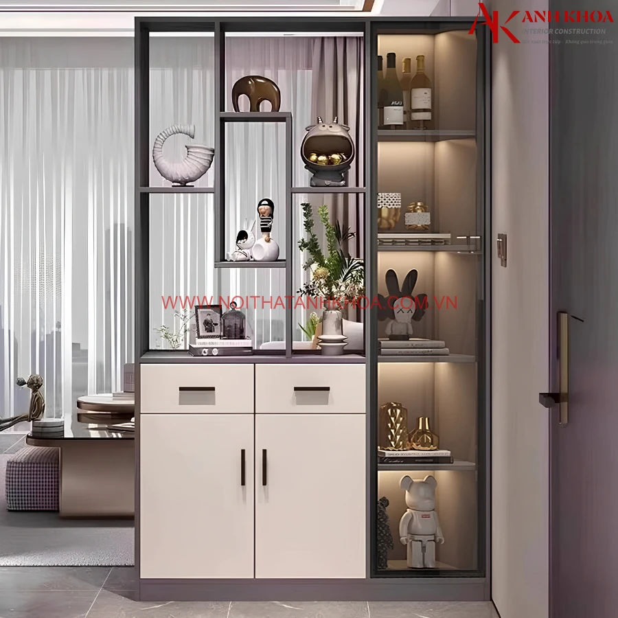 Tủ vách ngăn phòng khách gỗ công nghiệp hiện đại Tủ vách ngăn phòng khách gỗ công nghiệp hiện đại