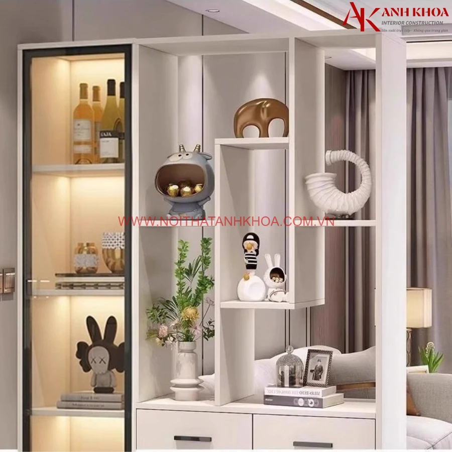 Tủ vách ngăn phòng khách gỗ công nghiệp hiện đại Tủ vách ngăn phòng khách gỗ công nghiệp hiện đại
