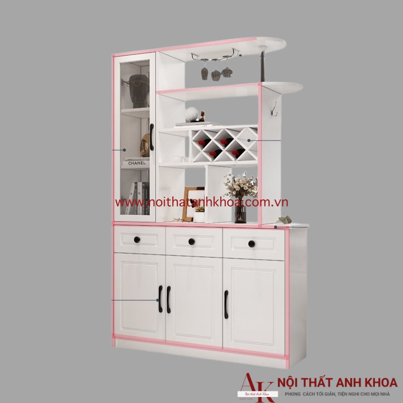 Vách Ngăn Phòng Khách Kết Hợp Tủ Rượu Gỗ MDF Vách Ngăn Phòng Khách Kết Hợp Tủ Rượu Gỗ MDF