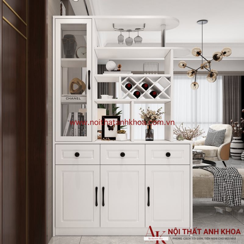 Vách Ngăn Phòng Khách Kết Hợp Tủ Rượu Gỗ MDF Vách Ngăn Phòng Khách Kết Hợp Tủ Rượu Gỗ MDF