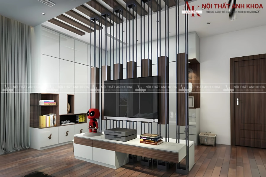 Ý tưởng thiết kế vách ngăn tivi theo phong cách hiện đại Ý tưởng thiết kế vách ngăn tivi theo phong cách hiện đại