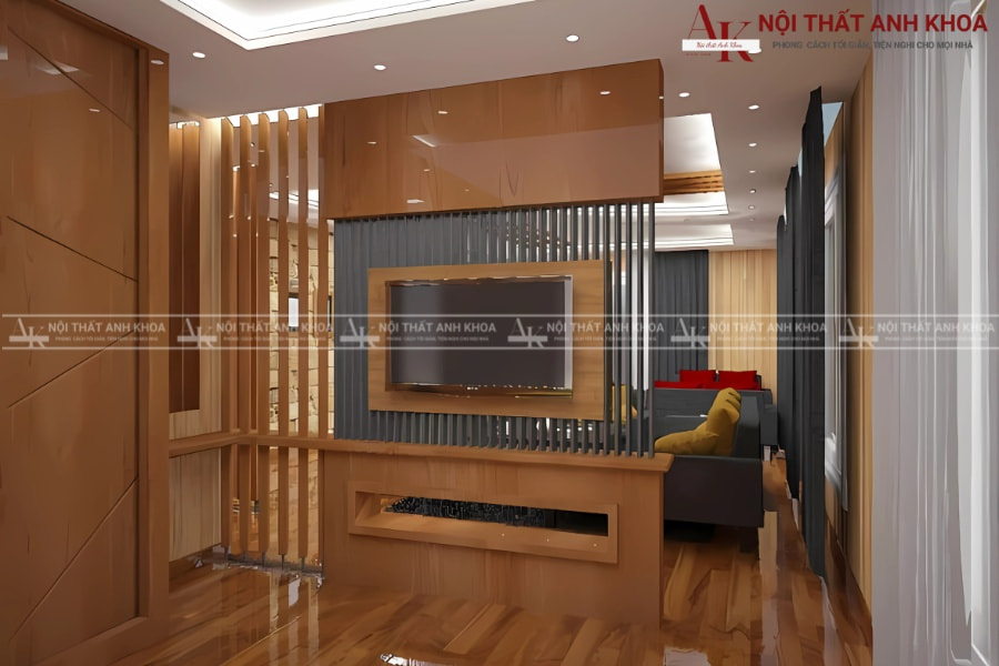 Thiết kế vách ngăn tivi đẹp - Cho căn hộ chung cư Thiết kế vách ngăn tivi đẹp - Cho căn hộ chung cư