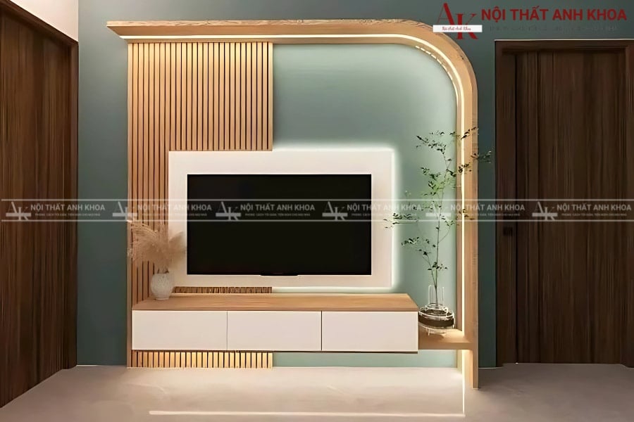 Mẫu vách ngăn tivi gỗ MDF cao cấp tại Anh Khoa Mẫu vách ngăn tivi gỗ MDF cao cấp tại Anh Khoa