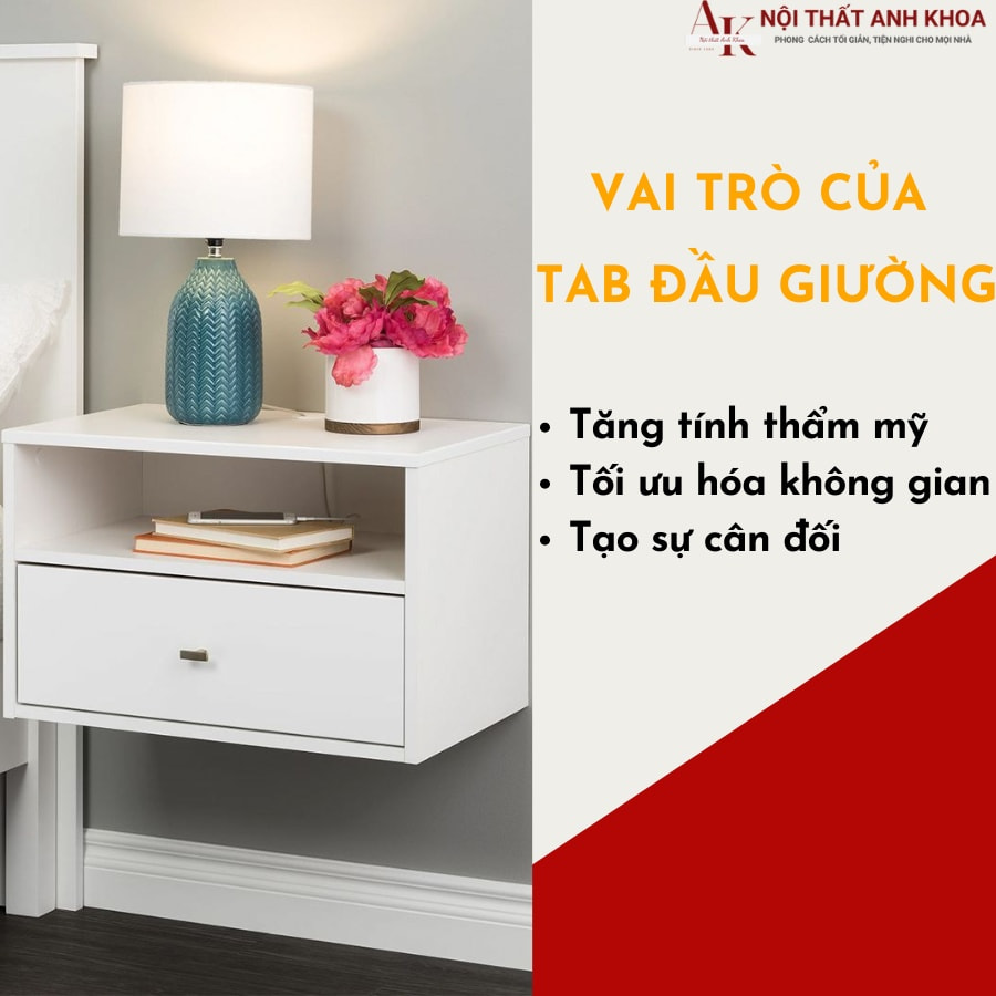 Vai trò của tab đầu giường gỗ công nghiệp Vai trò của tab đầu giường gỗ công nghiệp