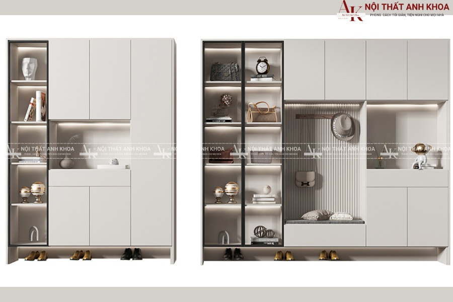 Tủ giày kịch trần gỗ MDF 2025: Tối giản mà sang trọng Tủ giày kịch trần gỗ MDF 2025: Tối giản mà sang trọng