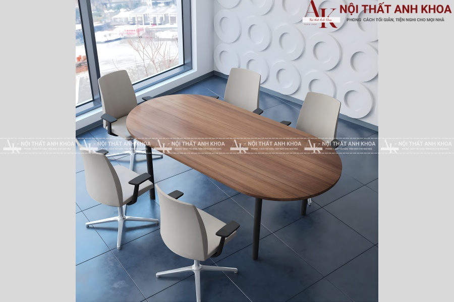 Mẫu bàn họp Oval gỗ công nghiệp đẹp và tiết kiệm Mẫu bàn họp Oval gỗ công nghiệp đẹp và tiết kiệm