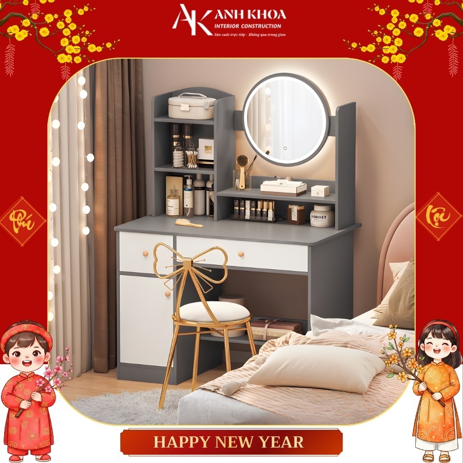 Bàn trang điểm gỗ công nghiệp MDF đẹp sang trọng giá rẻ Bàn trang điểm gỗ công nghiệp MDF đẹp sang trọng giá rẻ