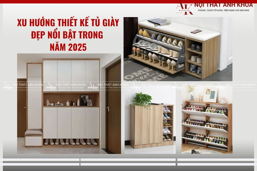 Xu hướng thiết kế tủ giày đẹp nổi bật trong năm 2025 Xu hướng thiết kế tủ giày đẹp nổi bật trong năm 2025