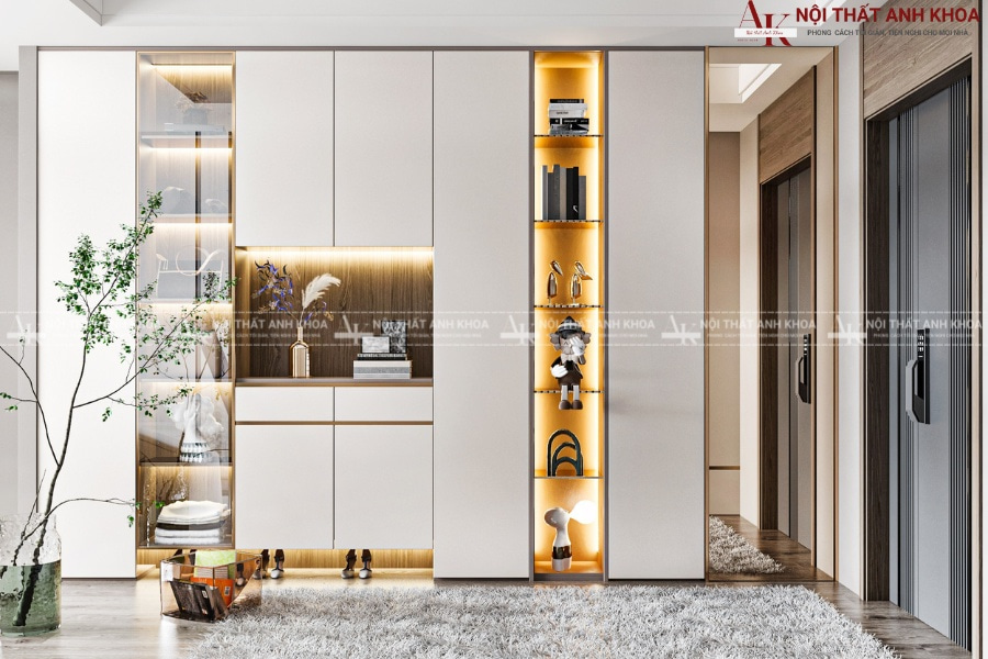 Xu hướng thiết kế tủ giày trắng hiện đại năm 2025 Xu hướng thiết kế tủ giày trắng hiện đại năm 2025