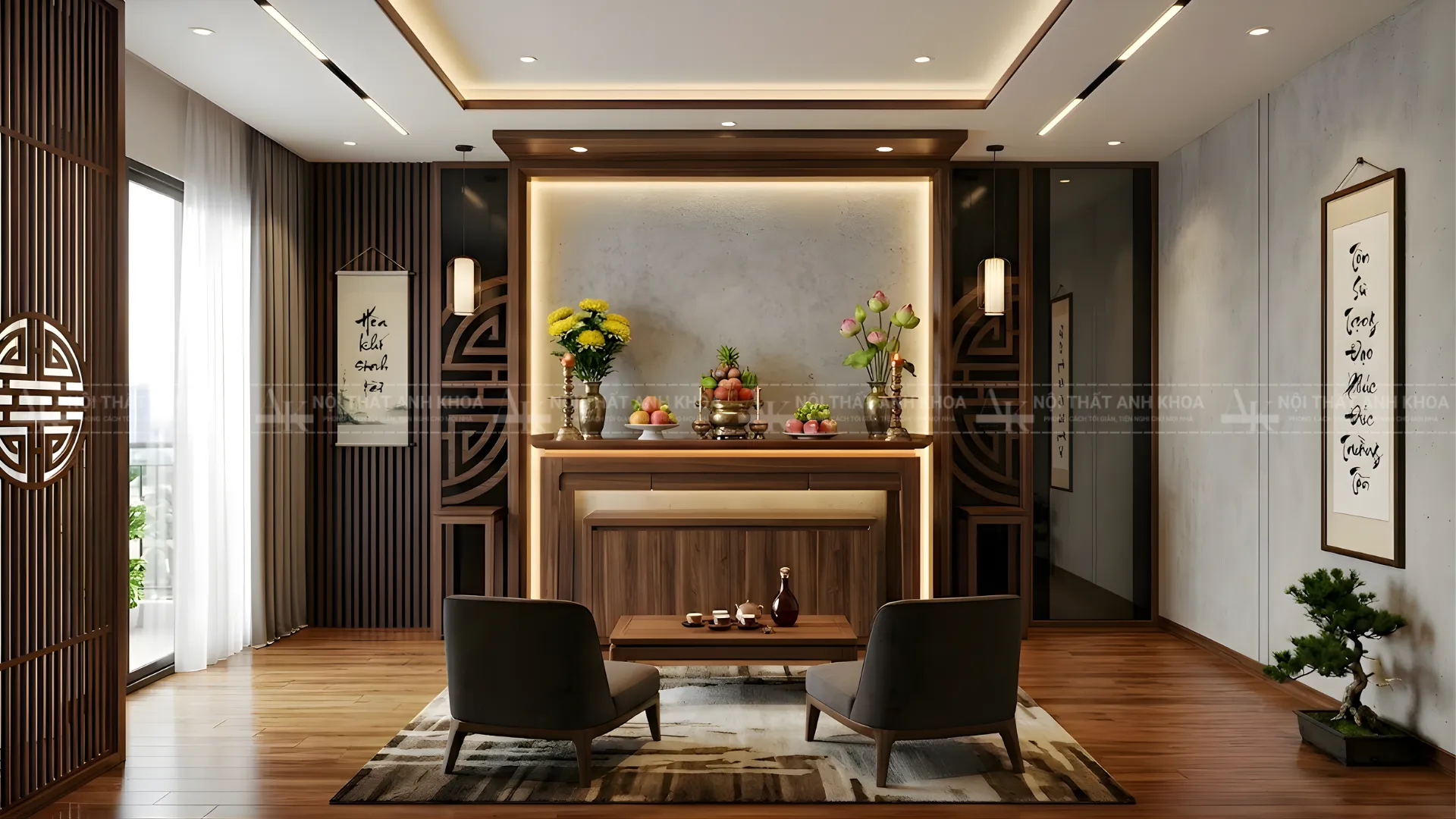 Thiết kế nội thất phòng thờ hiện đại mà vẫn giữ nét truyền thống Thiết kế nội thất phòng thờ hiện đại mà vẫn giữ nét truyền thống