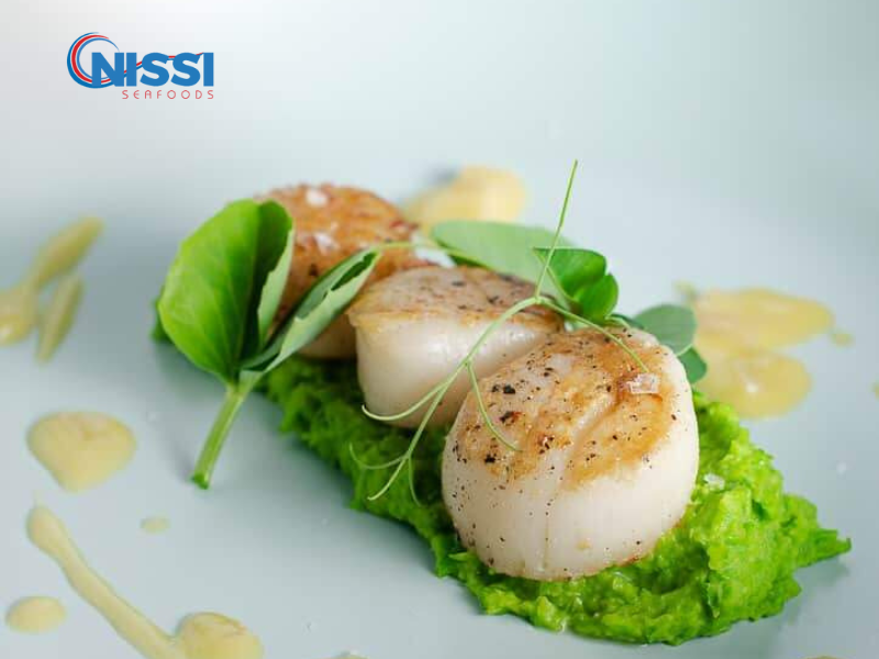Scallops With Pea Puree & Butter Sauce Scallops With Pea Puree & Butter Sauce
