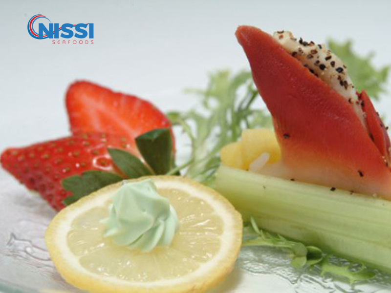 Celery Boat with Arctic Surf Clams Celery Boat with Arctic Surf Clams