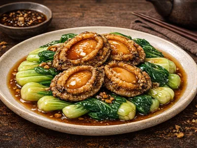 Braised Abalone with Baby Bok Choy