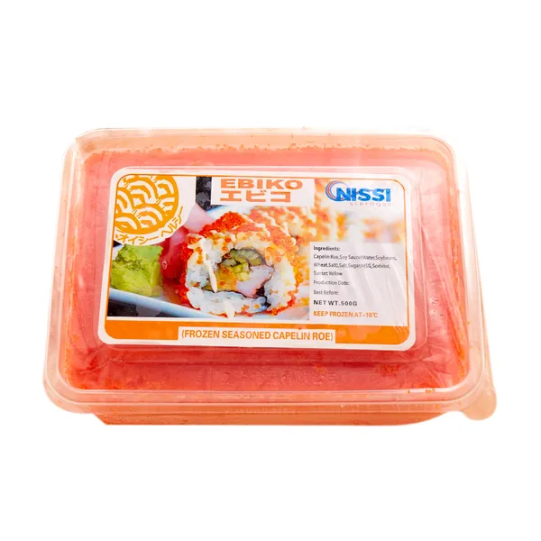 Frozen Seasoned Capelin Fish Roe - Orange Ebiko