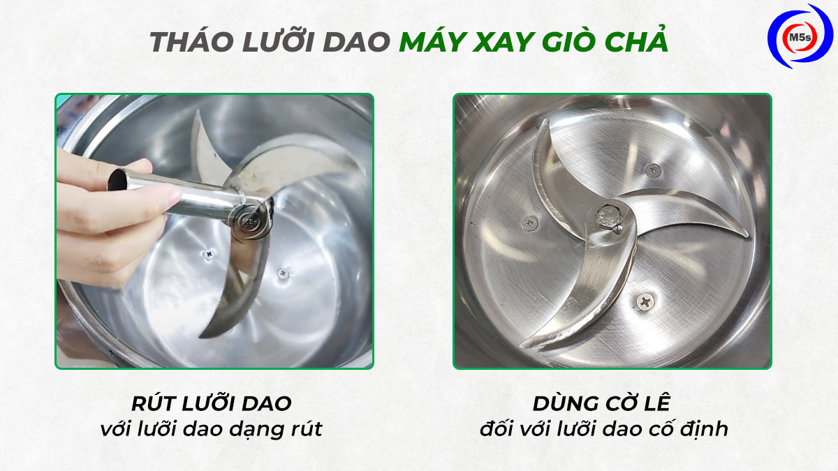 Tháo lưỡi dao máy xay giò chả Tháo lưỡi dao máy xay giò chả