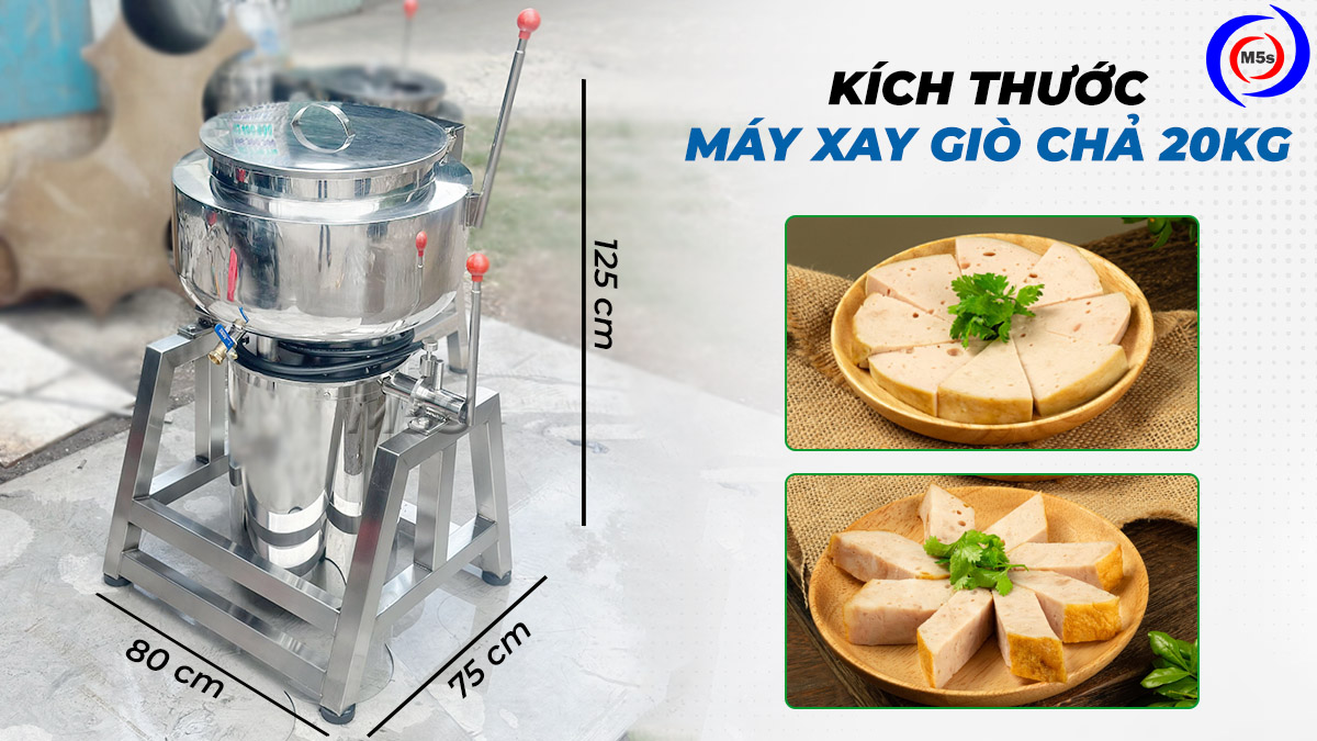 Kích thước máy xay giò chả 20kg Kích thước máy xay giò chả 20kg