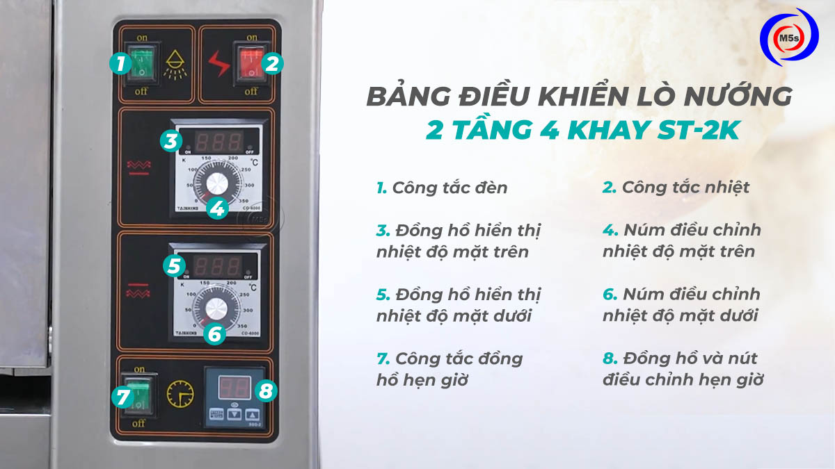 Bảng điều khiển lò nướng công nghiệp 2 tầng 4 khay ST-2K Bảng điều khiển lò nướng công nghiệp 2 tầng 4 khay ST-2K
