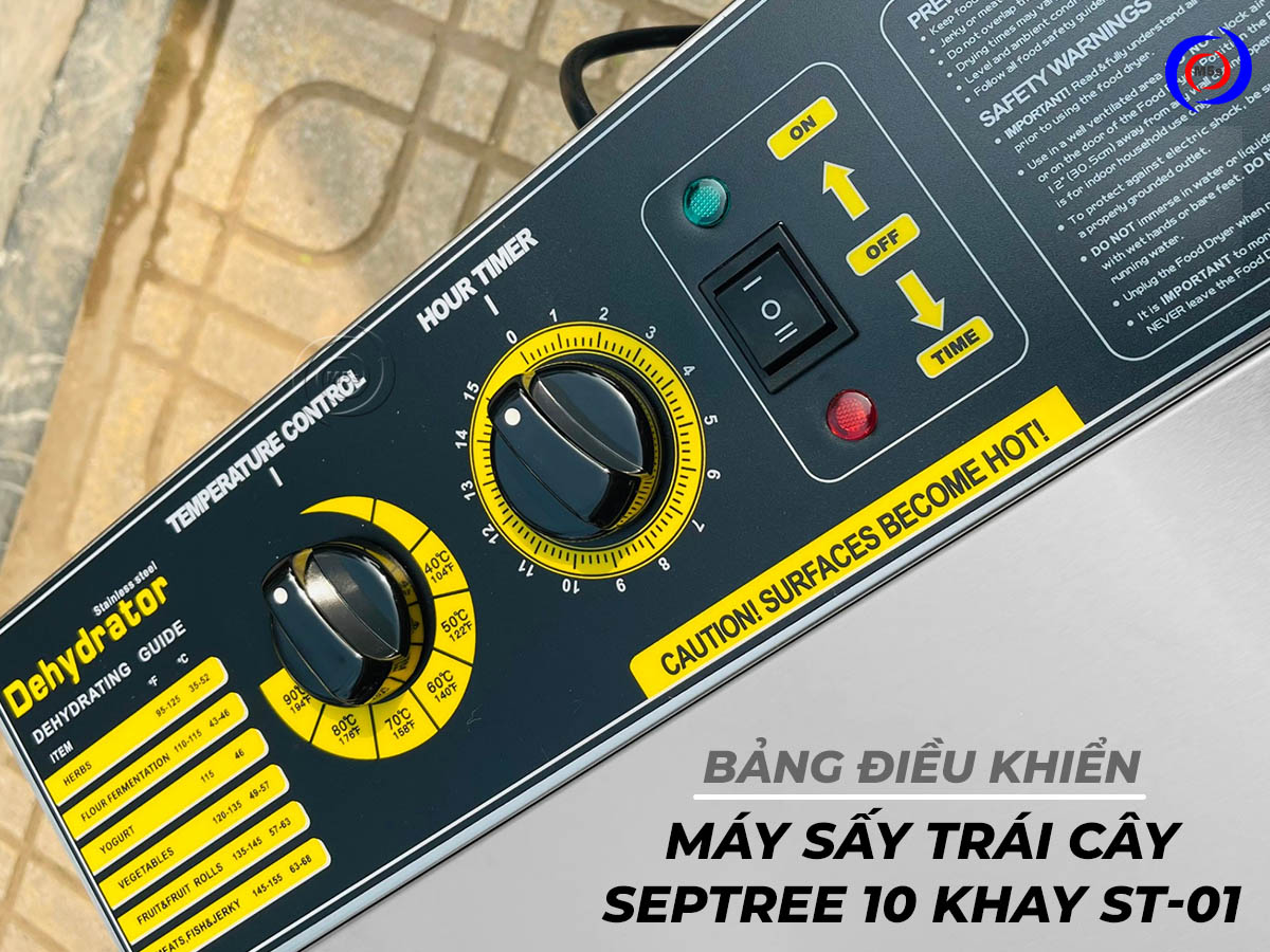 Bảng điều khiển máy sấy thực phẩm Septree 10 khay ST-01 Bảng điều khiển máy sấy thực phẩm Septree 10 khay ST-01