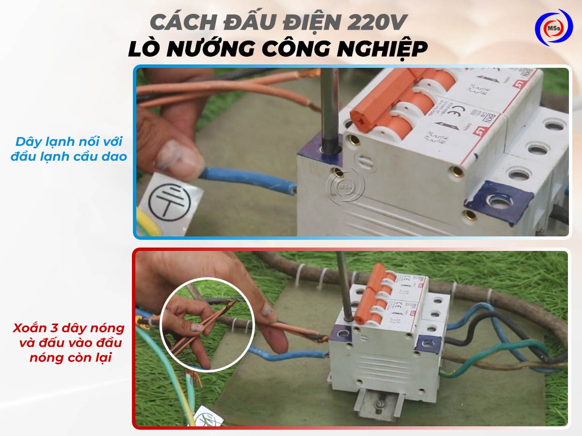 Cách đấu dây điện nguồn 220V cho lò nướng công nghiệp Cách đấu dây điện nguồn 220V cho lò nướng công nghiệp