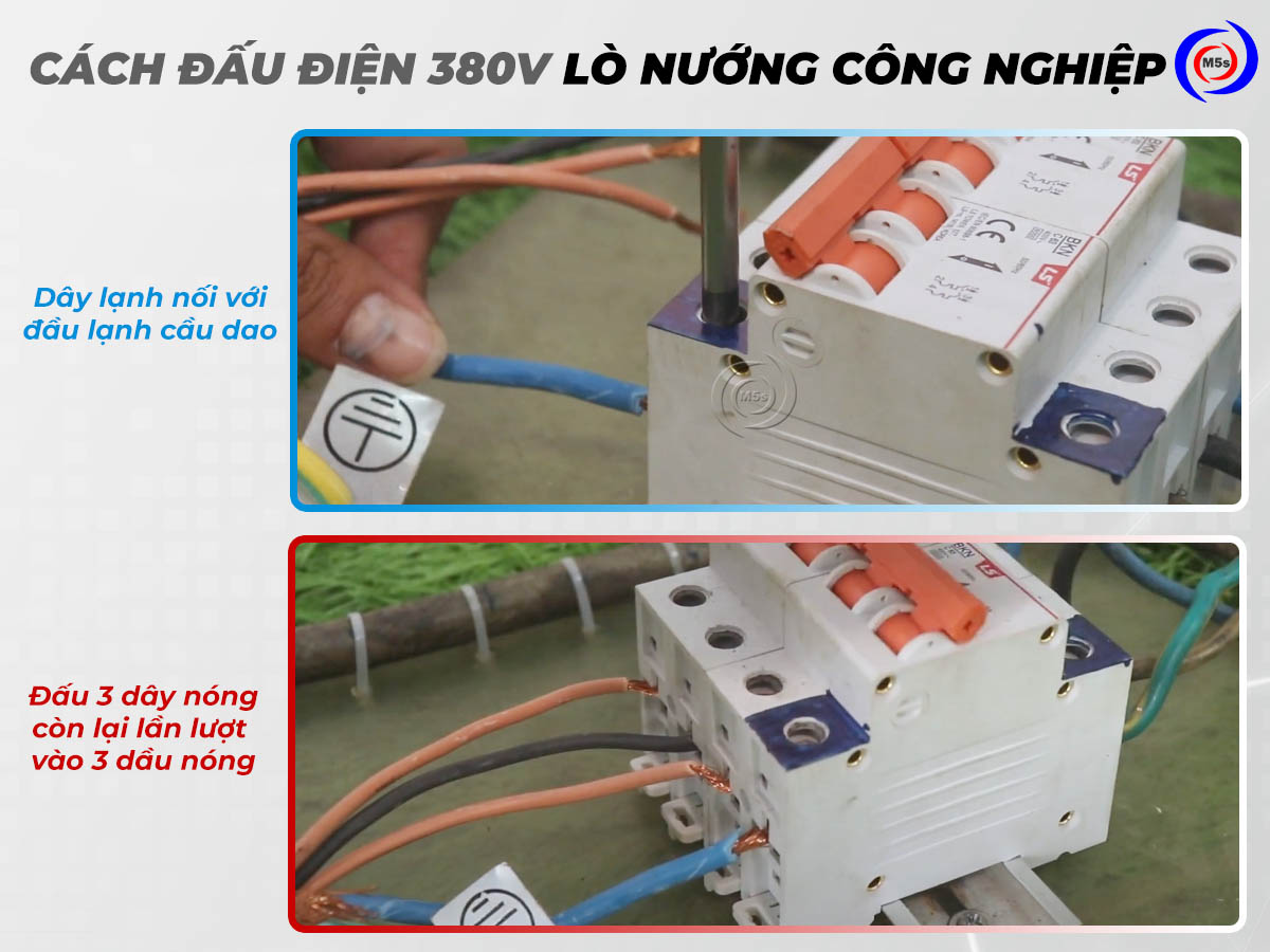 Cách đấu dây điện nguồn 220V cho lò nướng công nghiệp Cách đấu dây điện nguồn 220V cho lò nướng công nghiệp
