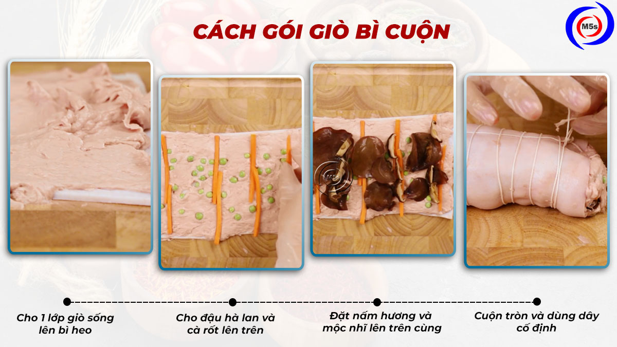 Cách gói giò bì cuộn Cách gói giò bì cuộn