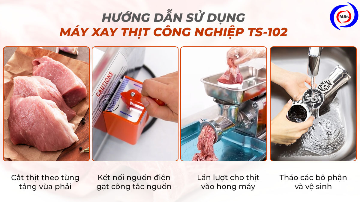 Hướng dẫn sử dụng máy xay thịt cá công nghiệp TS-102 Hướng dẫn sử dụng máy xay thịt cá công nghiệp TS-102