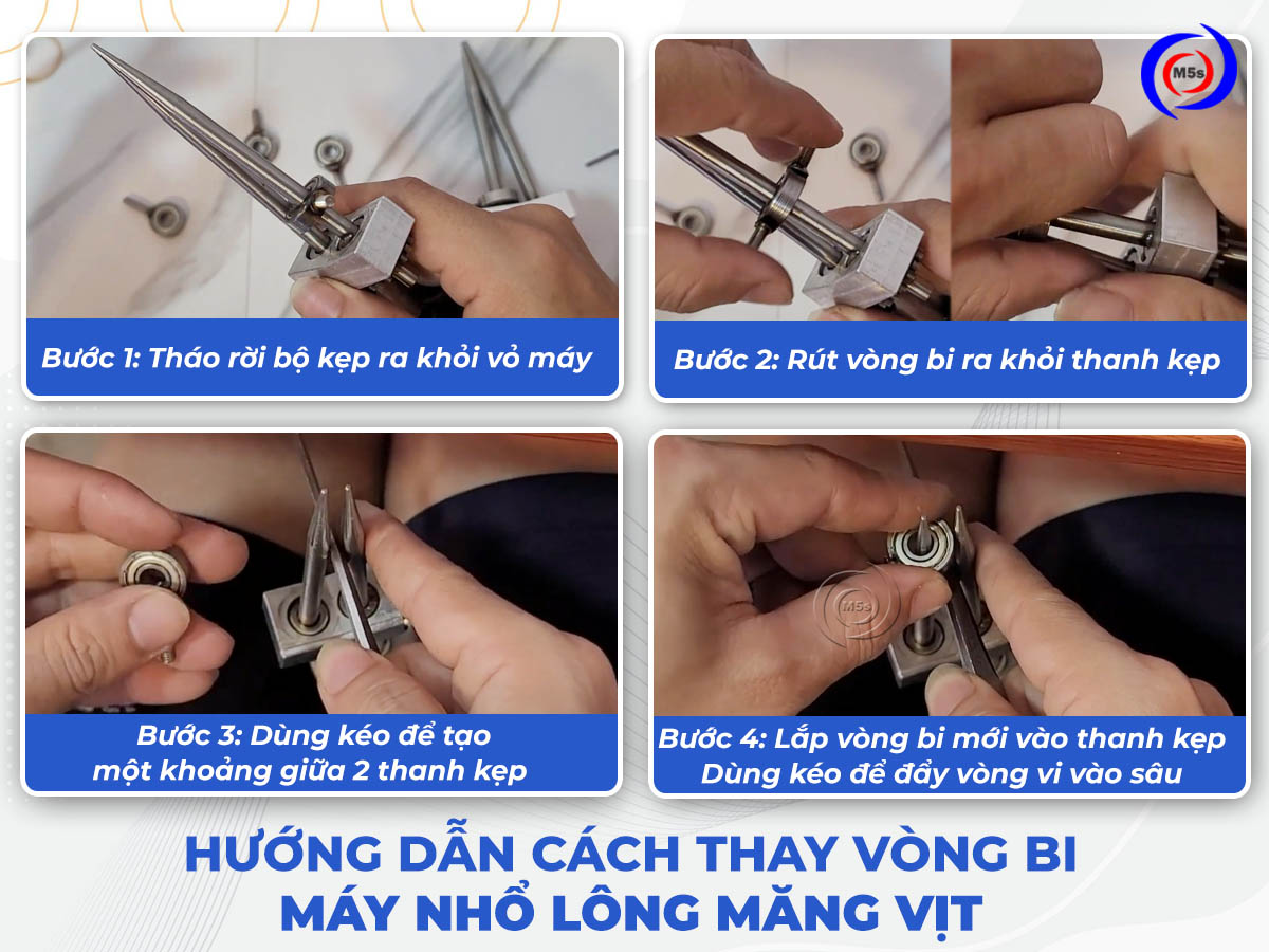 Cách thay thế vòng bi máy nhổ lông măng vịt cầm tay Cách thay thế vòng bi máy nhổ lông măng vịt cầm tay