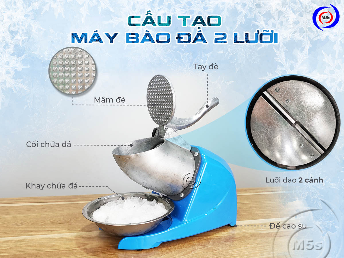 Cấu tạo máy bào đá 2 lưỡi Cấu tạo máy bào đá 2 lưỡi