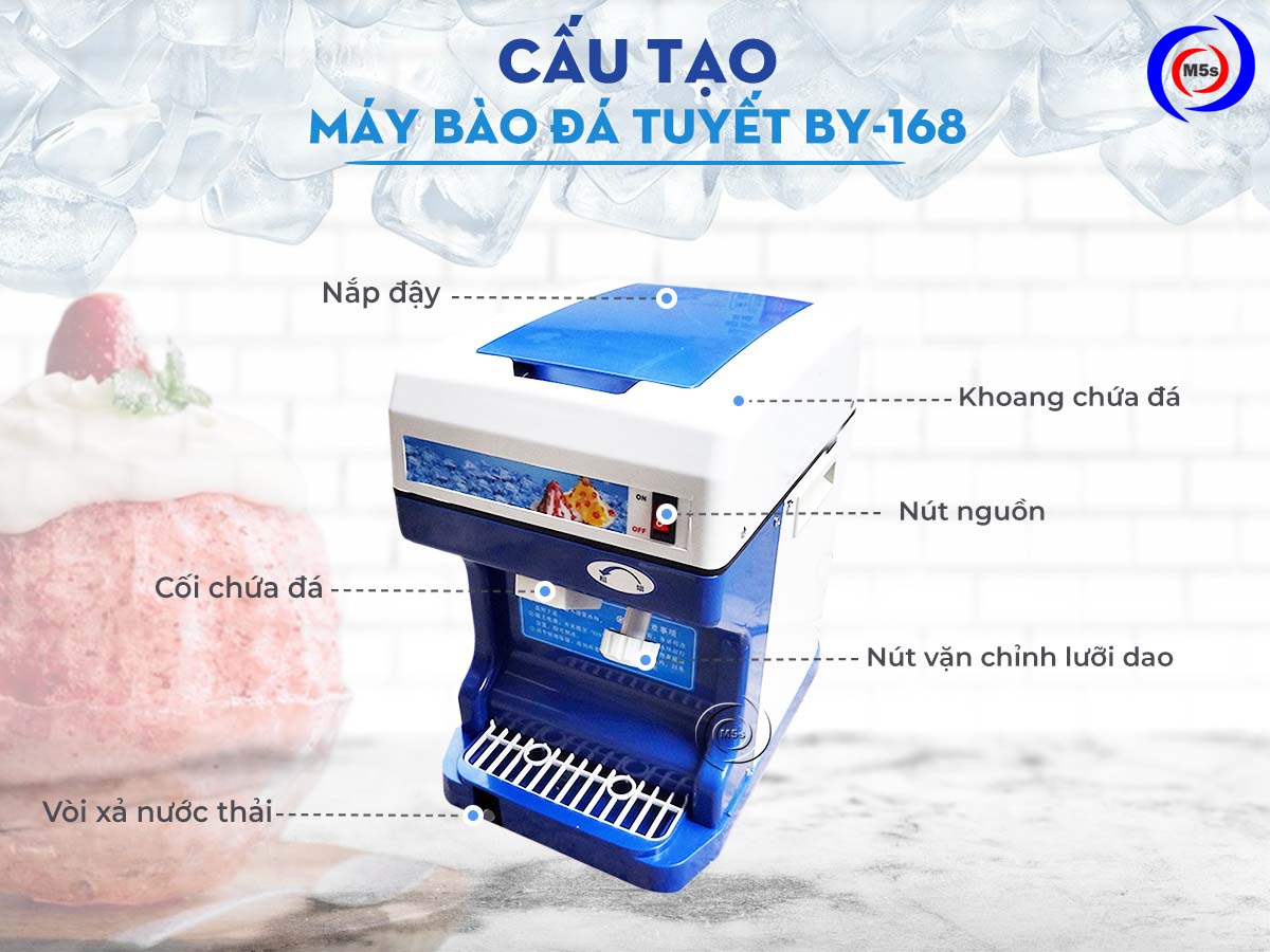 Cấu tạo máy bào đá tự động BY-168 Cấu tạo máy bào đá tự động BY-168