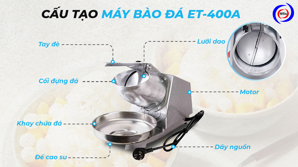 Cấu tạo máy bào đá ET-400A Cấu tạo máy bào đá ET-400A