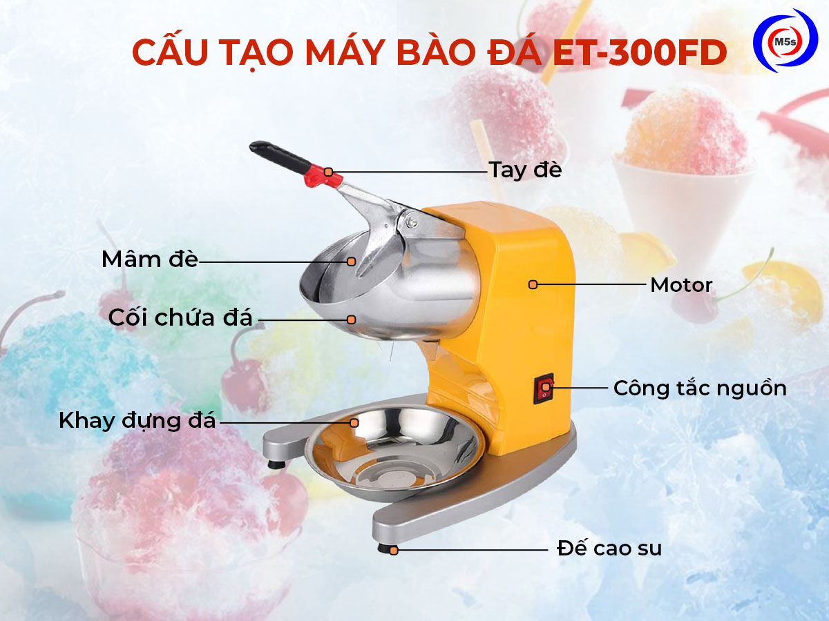 Cấu tạo máy xay đá bào 2 lưỡi ET-300FD Cấu tạo máy xay đá bào 2 lưỡi ET-300FD
