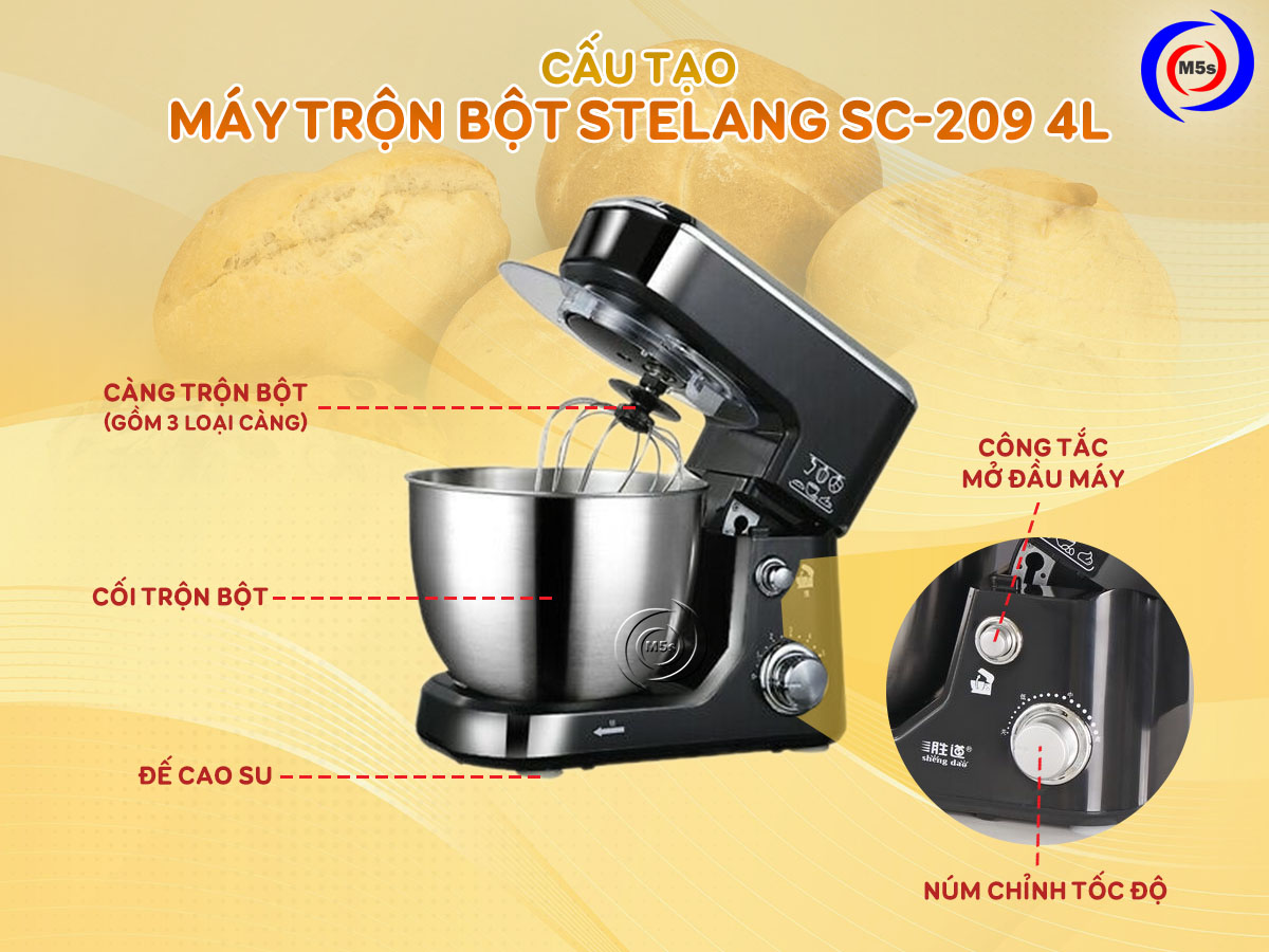 Máy trộn bột Stelang SC-209 4L Máy trộn bột Stelang SC-209 4L