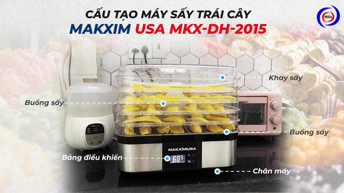 Cấu tạo máy sấy thực phẩm Makxim USA MKX-DH-2015 Cấu tạo máy sấy thực phẩm Makxim USA MKX-DH-2015