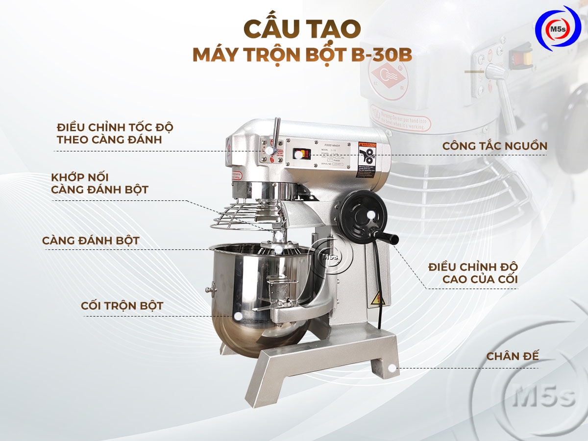 Cấu tạo máy trộn bột 30 lít Hongling B-30B Cấu tạo máy trộn bột 30 lít Hongling B-30B