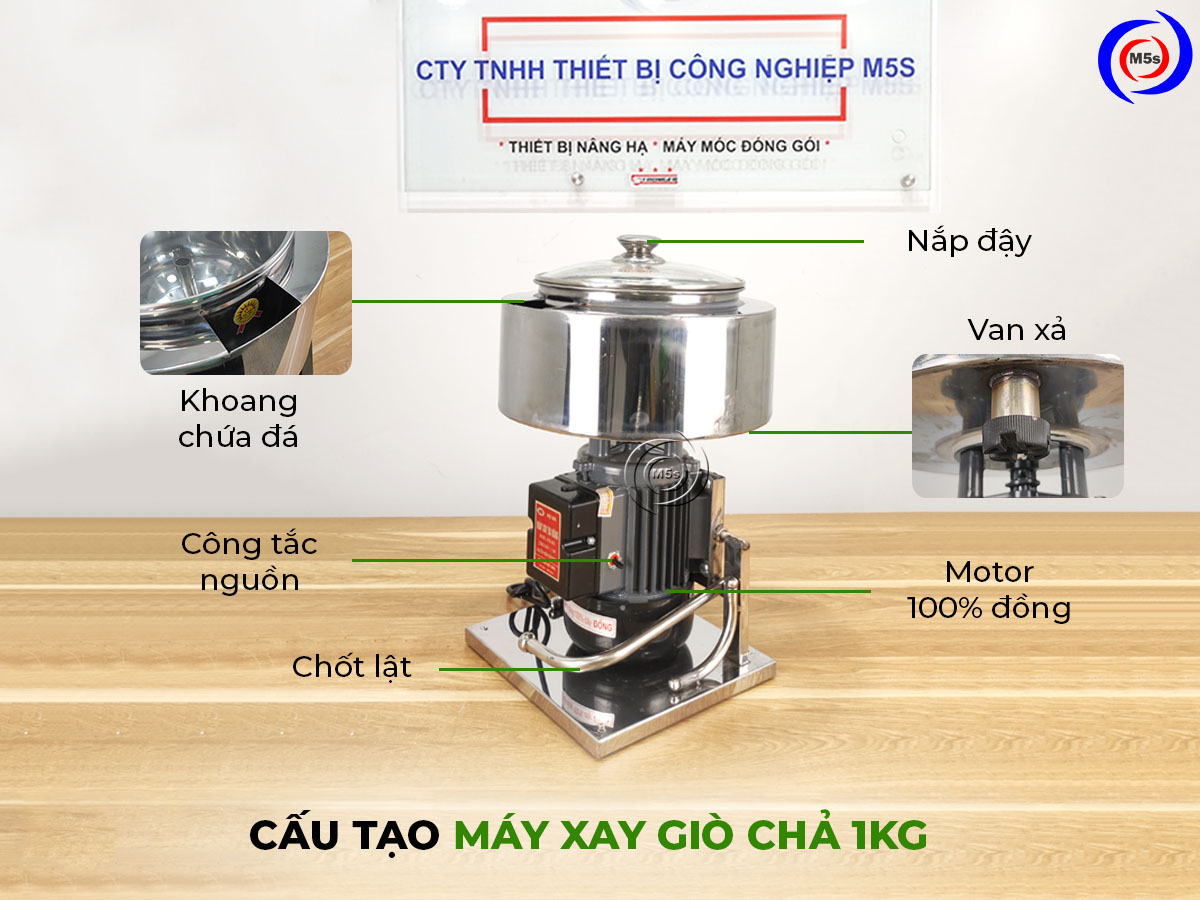 Cấu tạo máy xay giò chả 1kg