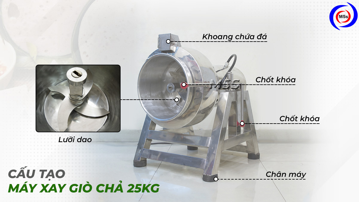 Cấu tạo máy xay thịt làm giò 25kg Cấu tạo máy xay thịt làm giò 25kg
