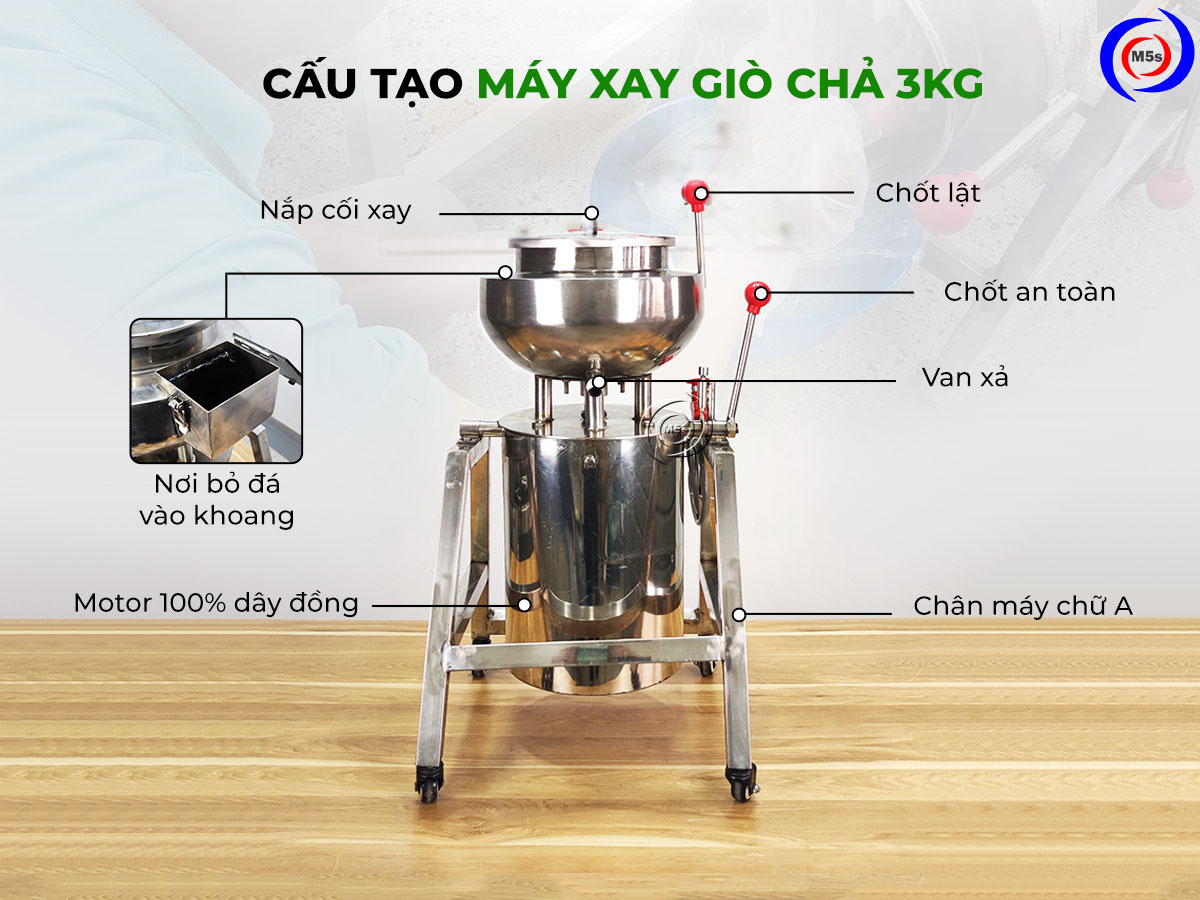 Cấu tạo máy xay giò chả 3kg Cấu tạo máy xay giò chả 3kg