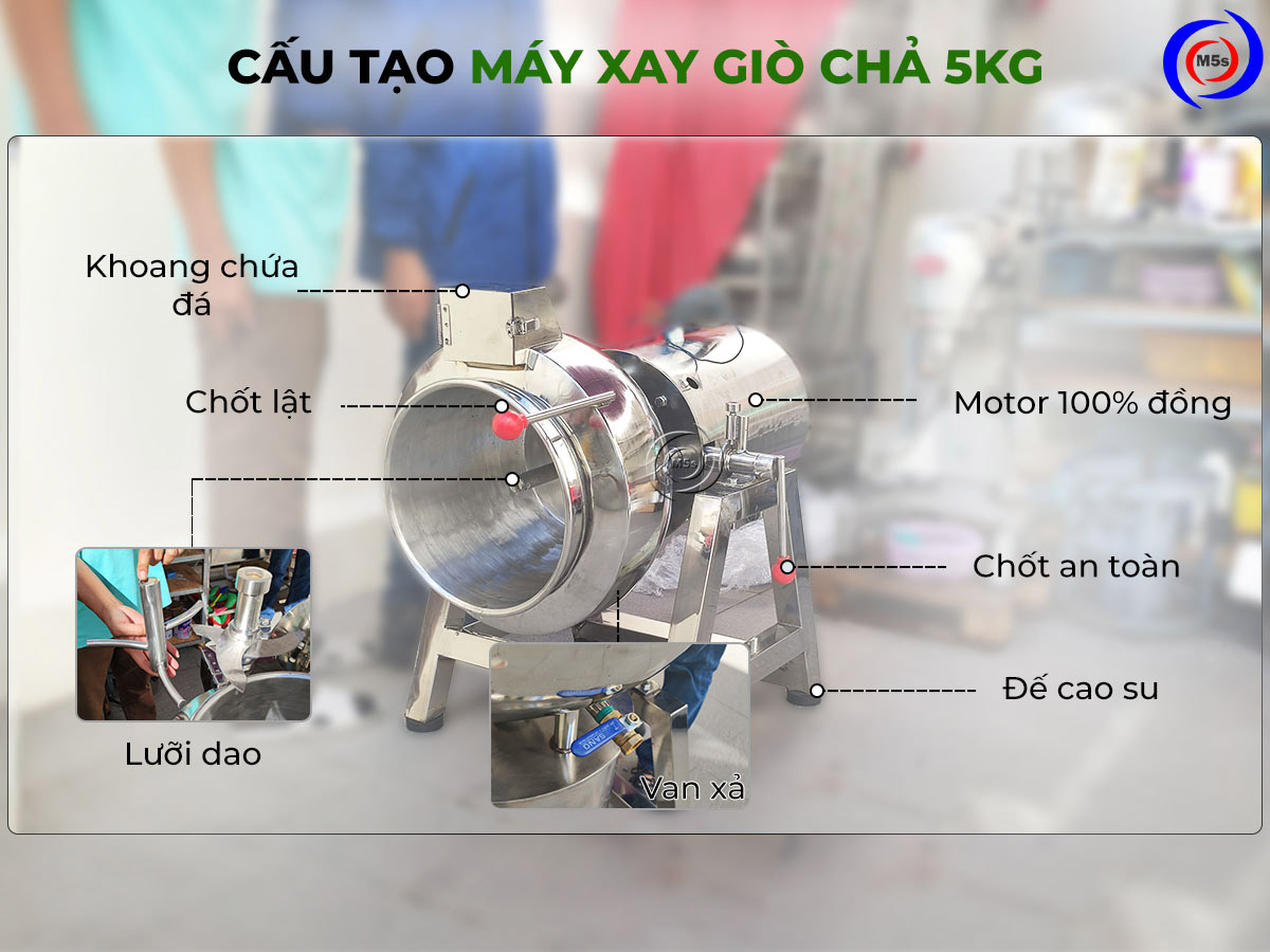 Cấu tạo máy xay giò chả 5kg Cấu tạo máy xay giò chả 5kg